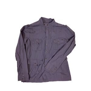 Blac Label Gunmetal Embroidered Chore Military Jacket Patches Zip Cargo Mens XL